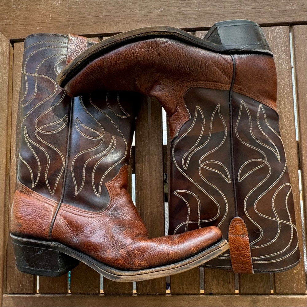 Cowboy Core--Vintage Rodeo Cowboy Boots-tagged 7.5 - Picture 4 of 10